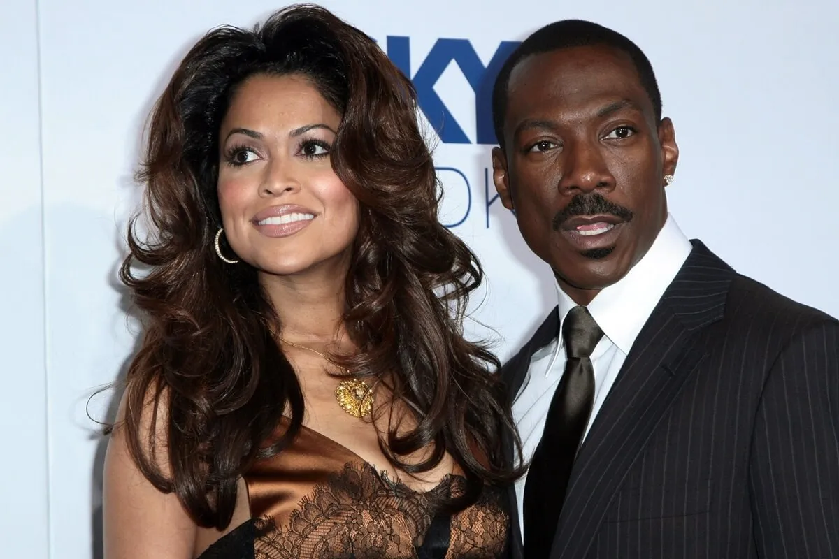 Tracey Edmonds posing alongside Eddie Murphy at the Los Angeles premiere of Lion's Gate Films' "Good Luck Chuck".