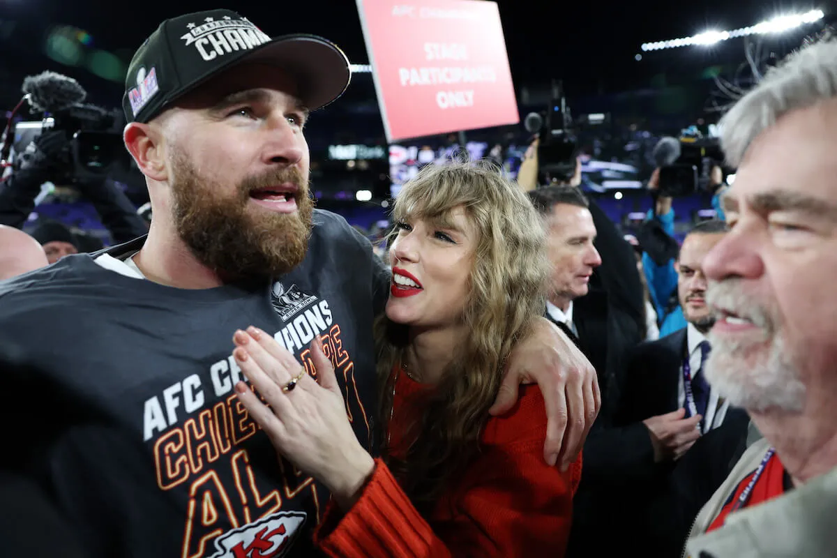 Travis Kelce and Taylor Swift at the Super Bowl